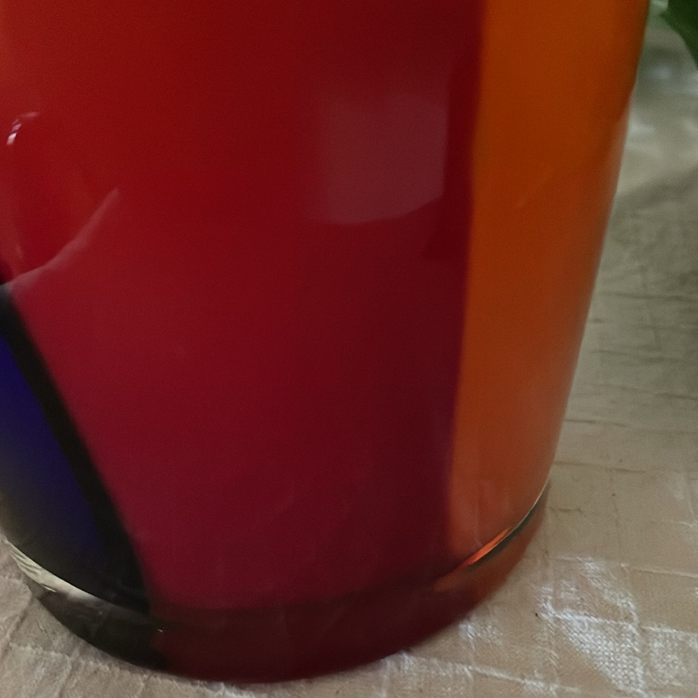 Exquisite Vintage Murano Cased Tri-Colored Striped Vase! - Picture 8 of 15